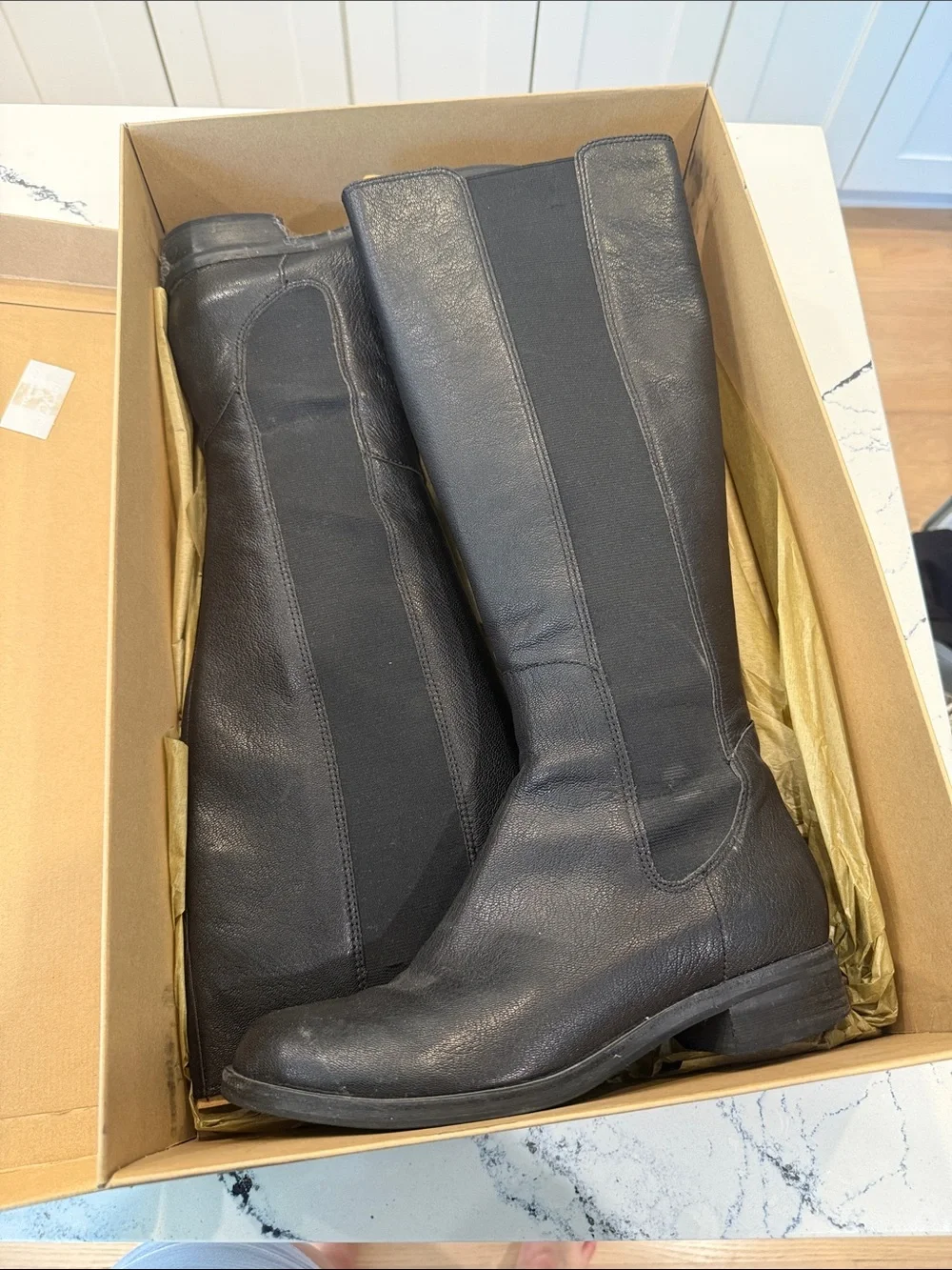 Cole Haan Black Leather Knee-High Boots